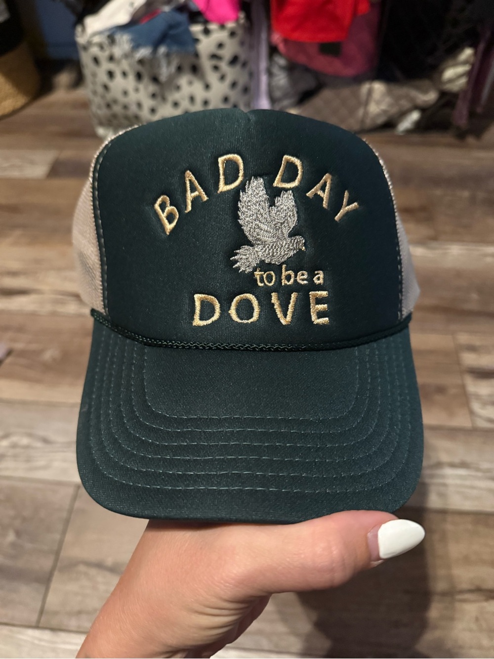 Bad Day to Be a Dove Dark Green Trucker Hat